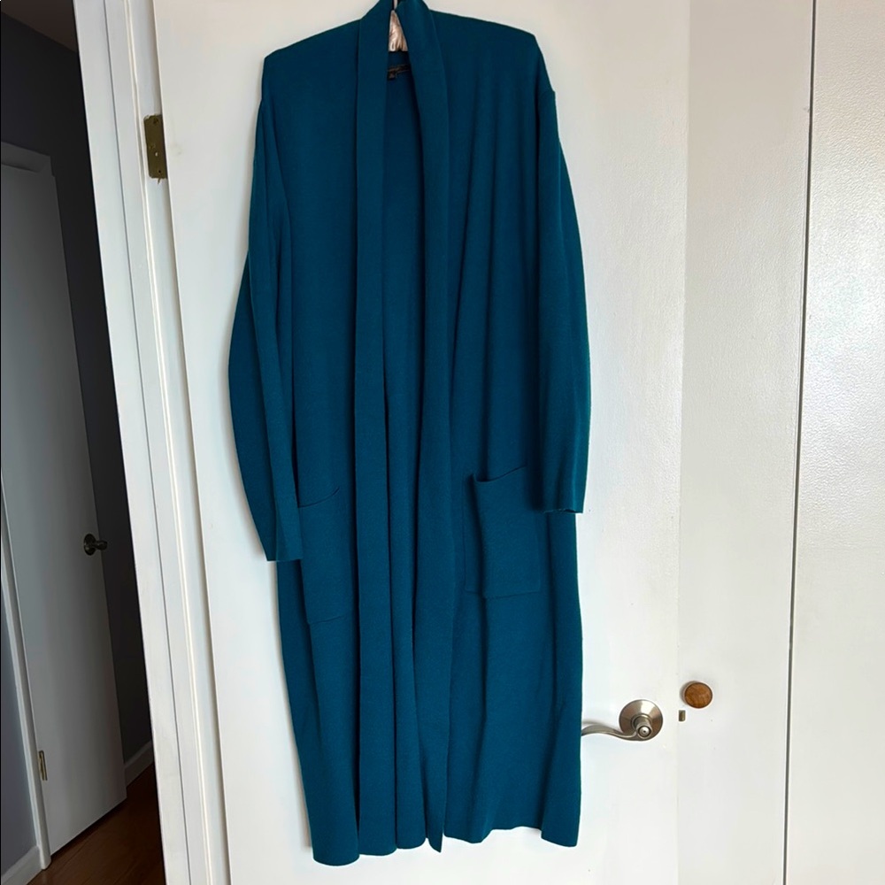 Teal Open Front Cardigan